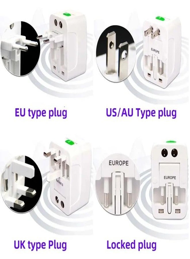 Nirency محول سفر عالمي من نيرنسي، محول سفر دولي متكامل مزود بمنافذ USB، محول عالمي - Image 4